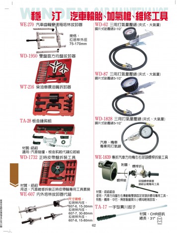 汽車輪胎、加氣槍、維修工具