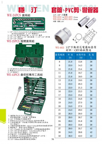 套筒、PVC剪、彎管器